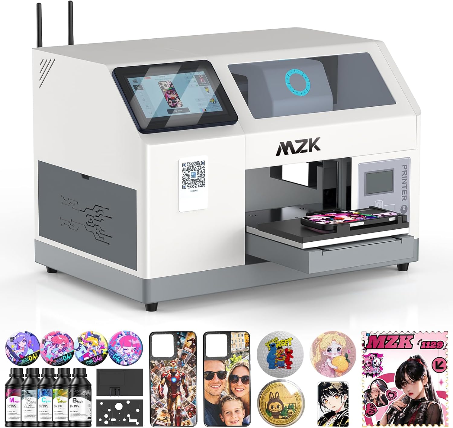 MZK Self-Service UV Printer Kiosk with built-in tablet